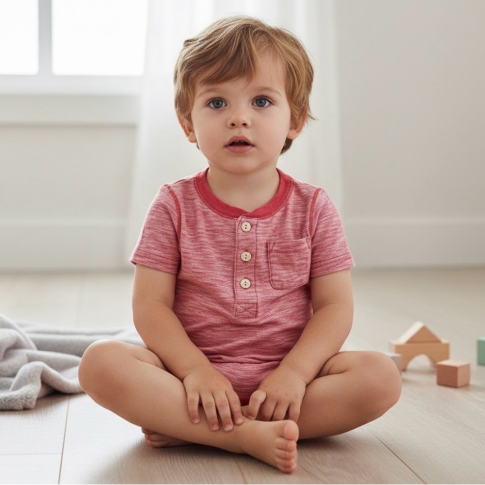 Baby Gap Red Short Sleeve Bodysuit – Size 12-18 Months, Soft & Comfy